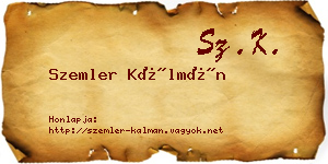 Szemler Kálmán névjegykártya