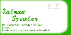 kalman szemler business card