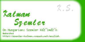 kalman szemler business card